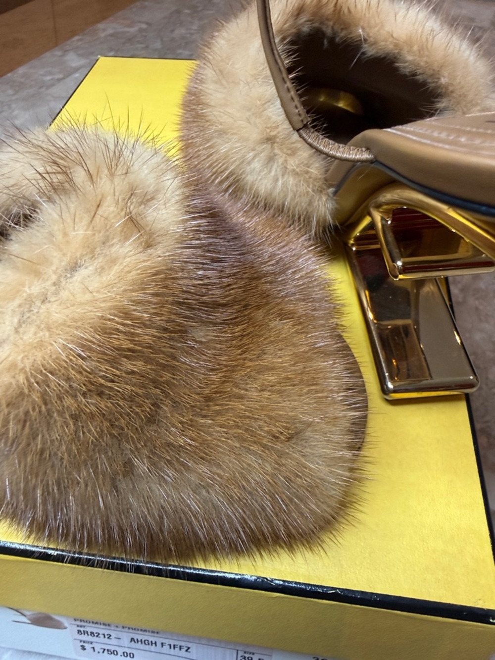 Fendi Brown Fur Slide Mules - Picture 6 of 8